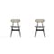 Manhattan Comfort Colbert Dining Chair in Black and Cane with Grey Upholstered Seating, Set of 2 DCCA02-GY - alternate 1